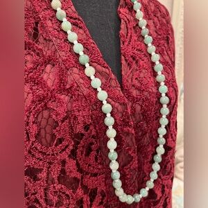 N065 Green Aventurine with faceted white stones, can double it …